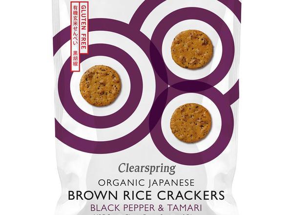 Organic Brown Rice Crackers Black Pepper & Tamari 40g