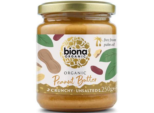 Biona Organic Peanut Butter Crunchy Unsalted 250g