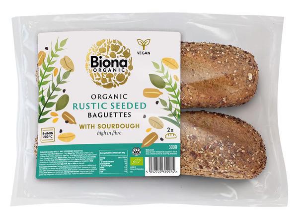 Organic Rustic Seeded Baguette (made with sourdough) 300g