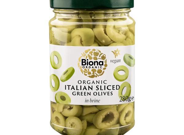 Olives Sliced Green in Brine - Organic