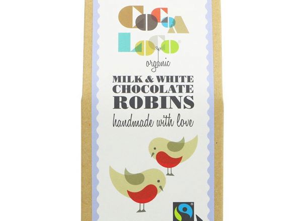 (Cocoa Loco) Milk & White Chocolate Robins 100g