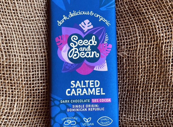 Seed & Bean Salted Caramel Organic Dark Chocolate 58% (75g) (Ve)