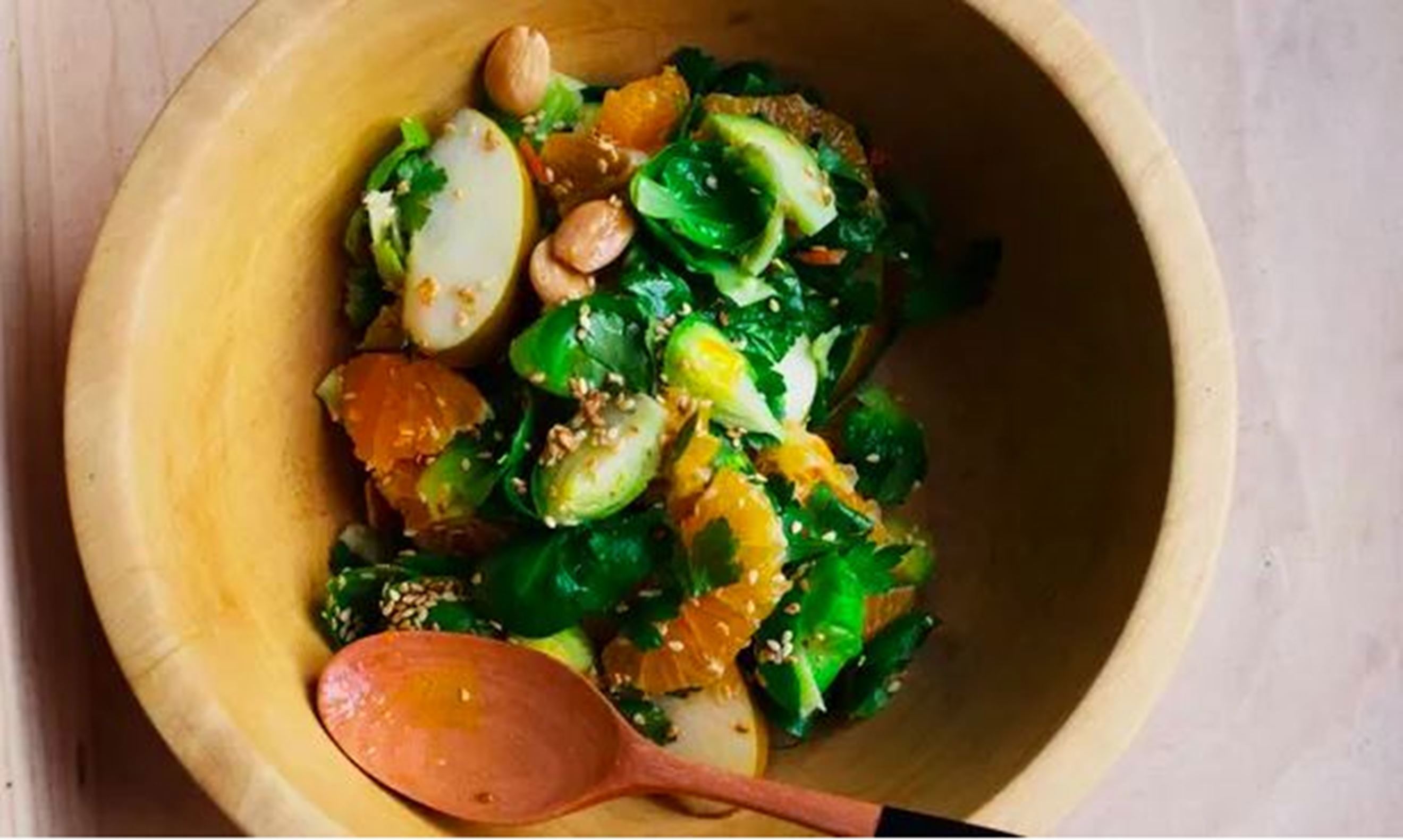 Brussels sprout, apple and clementine salad Recipes Ooooby