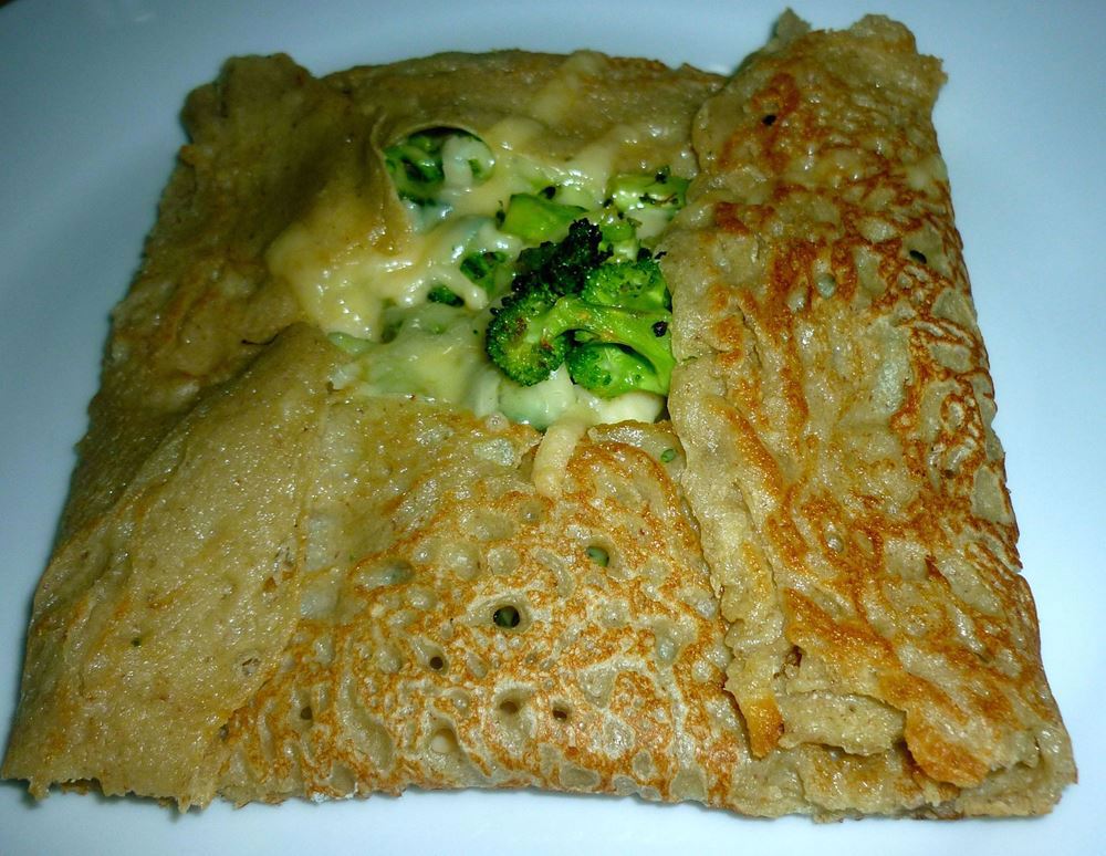 Buckwheat Galettes with Cheese and Broccoli