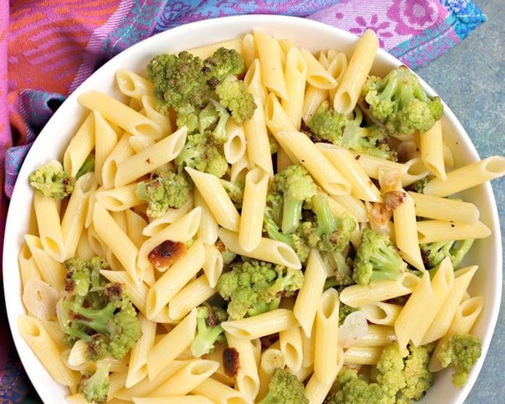 Penne Pasta with Roasted Romanesco