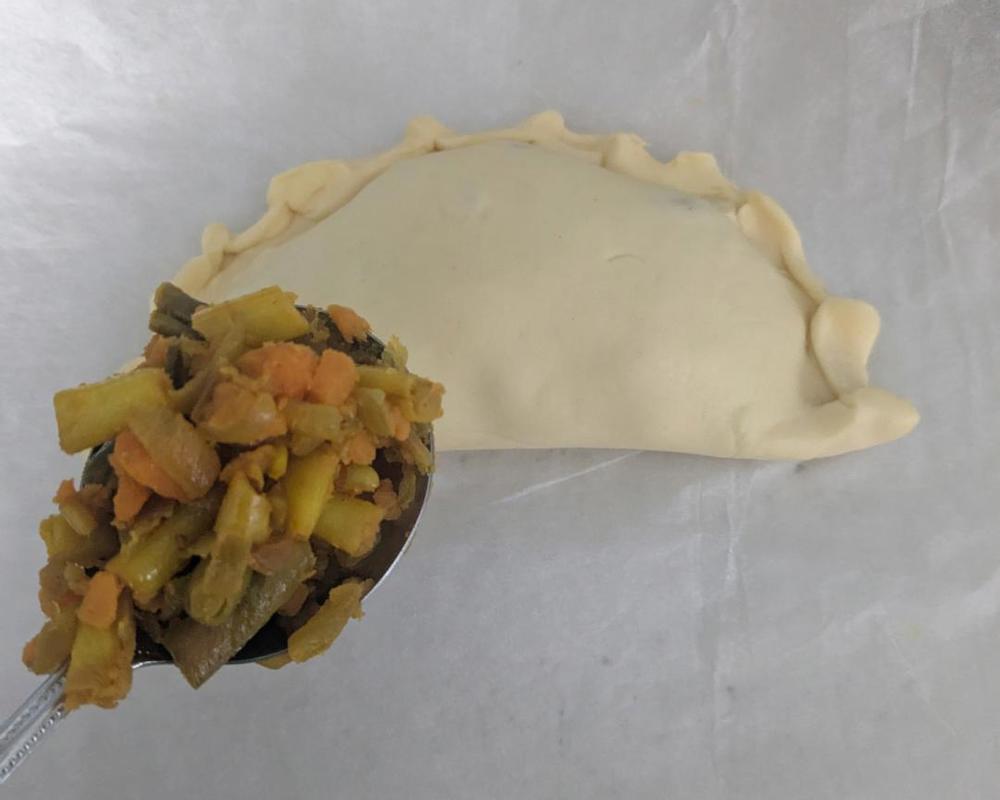 Green bean and sweet potato pasties 