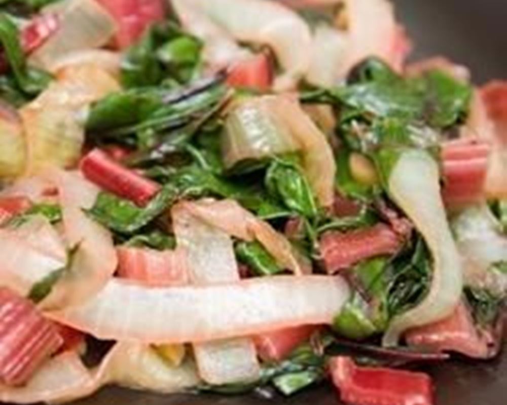 Red Chard and Caramelised Onions