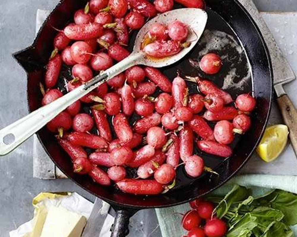 Brown Butter Basted Radishes