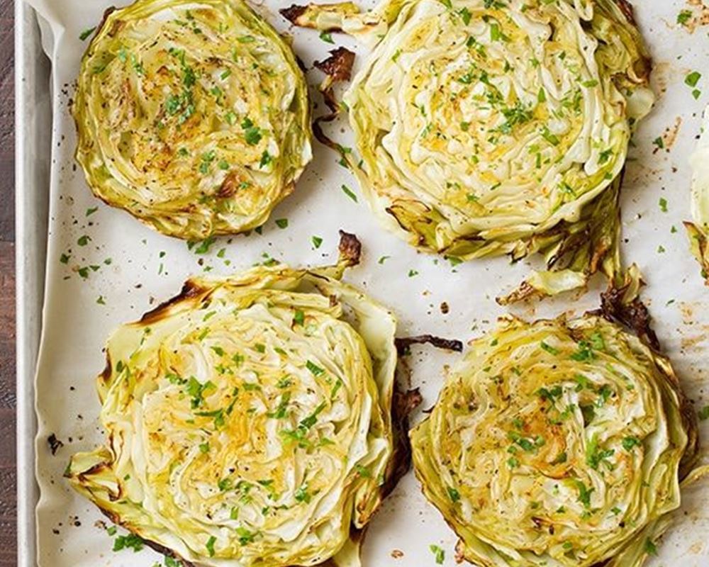 Garlic Roasted Cabbage Wedges