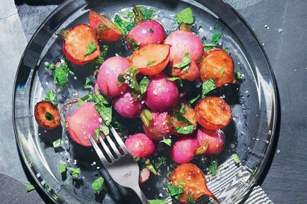 Simple Roasted Radishes with Brown Butter, Lemon, and Radish Tops