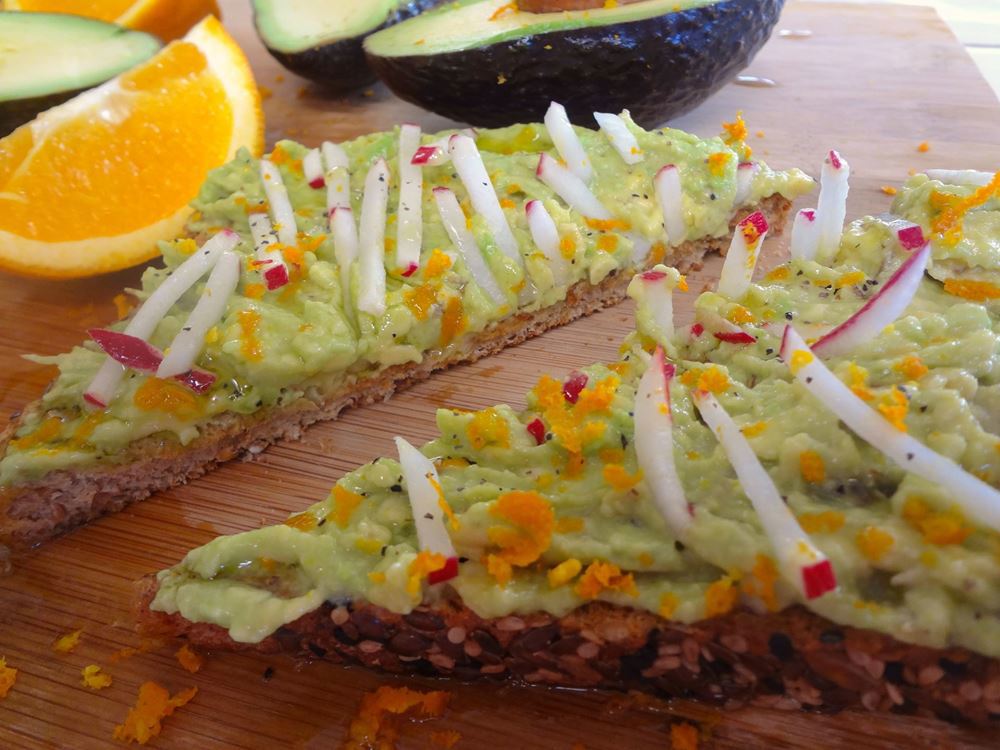 Citrusy Avocado & Radish Toast