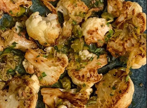 Seared Cauliflower with Anchovies