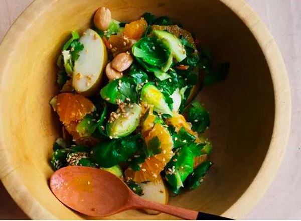 Brussels sprout, apple and clementine salad