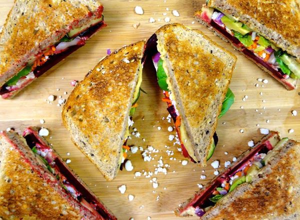 Warmed Beet & Goat Cheese Sandwiches
