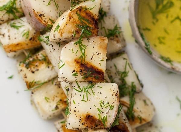 Grilled Turnips w/ Dill Olive Oil